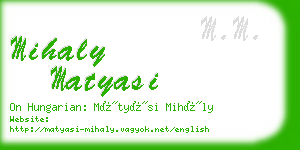 mihaly matyasi business card